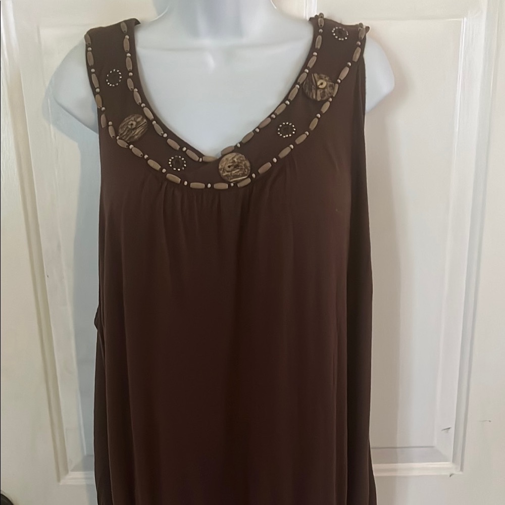 Dress Barn Brown Embellished Tank Top (18)